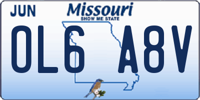 MO license plate OL6A8V