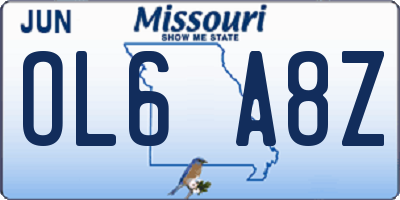 MO license plate OL6A8Z