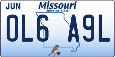 MO license plate OL6A9L