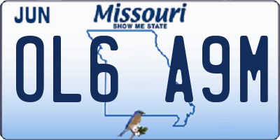 MO license plate OL6A9M