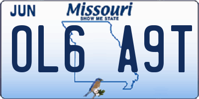 MO license plate OL6A9T