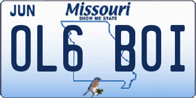 MO license plate OL6B0I