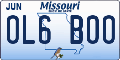 MO license plate OL6B0O