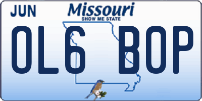 MO license plate OL6B0P