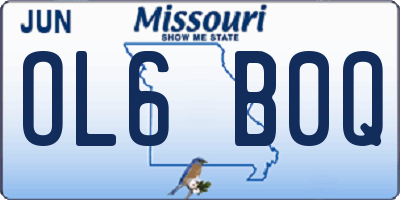 MO license plate OL6B0Q