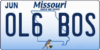 MO license plate OL6B0S