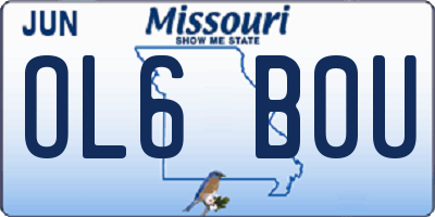 MO license plate OL6B0U