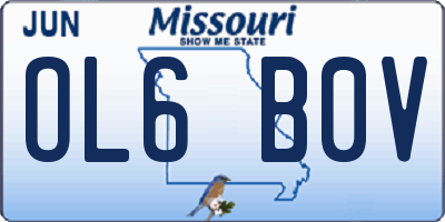 MO license plate OL6B0V