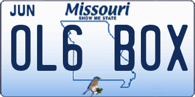 MO license plate OL6B0X