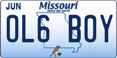 MO license plate OL6B0Y