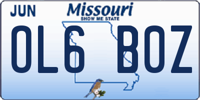 MO license plate OL6B0Z