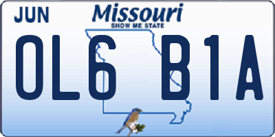 MO license plate OL6B1A