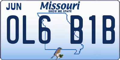 MO license plate OL6B1B
