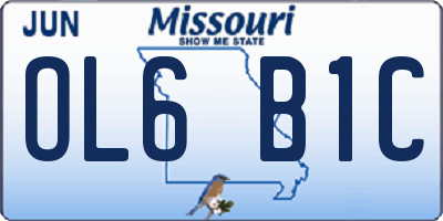 MO license plate OL6B1C
