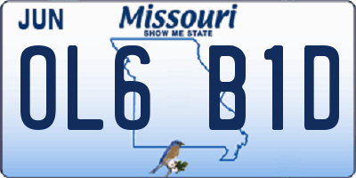 MO license plate OL6B1D