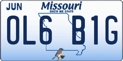 MO license plate OL6B1G