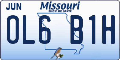 MO license plate OL6B1H