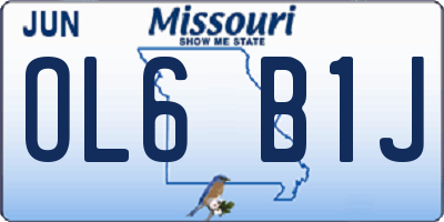 MO license plate OL6B1J