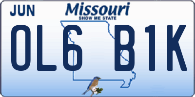 MO license plate OL6B1K