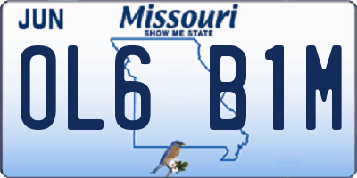 MO license plate OL6B1M