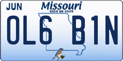 MO license plate OL6B1N
