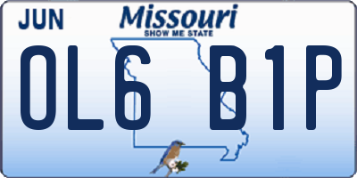 MO license plate OL6B1P