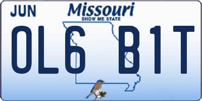MO license plate OL6B1T
