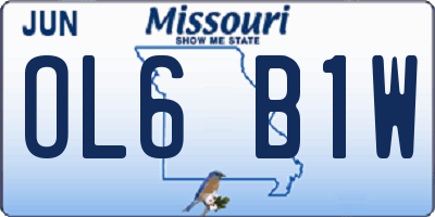 MO license plate OL6B1W
