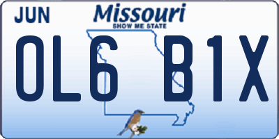 MO license plate OL6B1X
