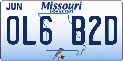 MO license plate OL6B2D