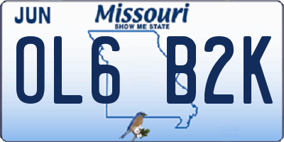MO license plate OL6B2K