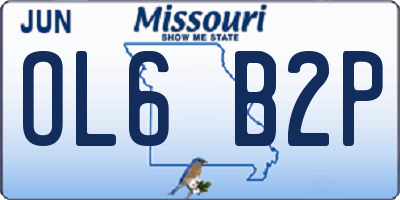 MO license plate OL6B2P