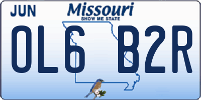 MO license plate OL6B2R