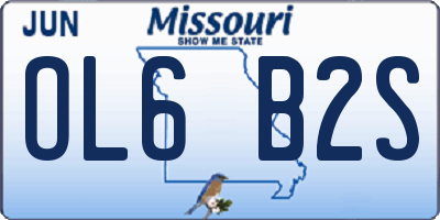 MO license plate OL6B2S