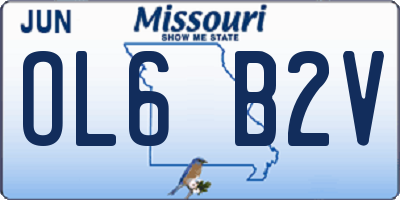 MO license plate OL6B2V