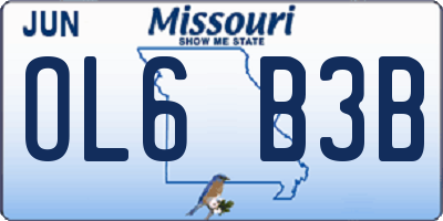 MO license plate OL6B3B