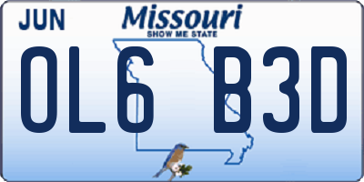 MO license plate OL6B3D