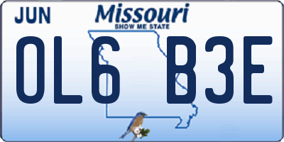 MO license plate OL6B3E