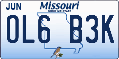 MO license plate OL6B3K