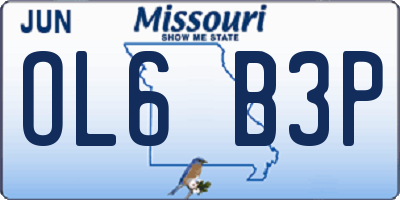 MO license plate OL6B3P