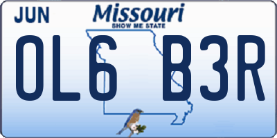 MO license plate OL6B3R