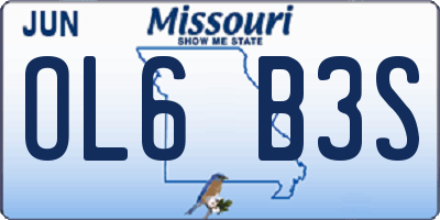 MO license plate OL6B3S