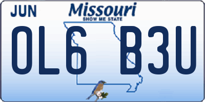 MO license plate OL6B3U