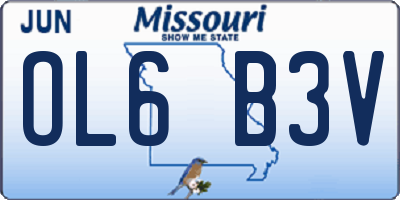 MO license plate OL6B3V