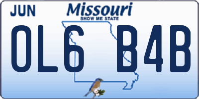 MO license plate OL6B4B