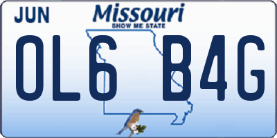 MO license plate OL6B4G