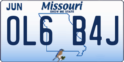 MO license plate OL6B4J