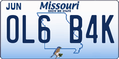 MO license plate OL6B4K