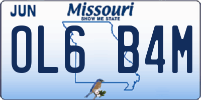 MO license plate OL6B4M