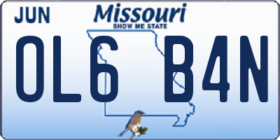 MO license plate OL6B4N